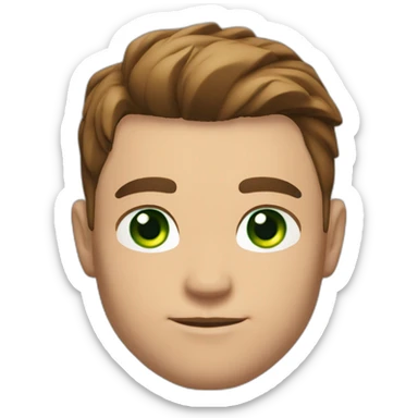 Bodybuilder enormous shoulders chest and neck guy with green eyes and brown hair model face no smile sticker