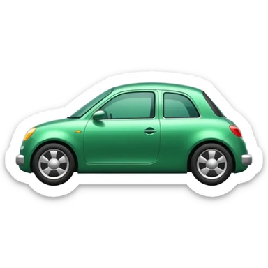 Green car driving away sticker
