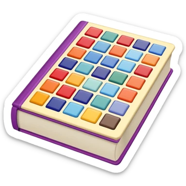 a book with brightly colored tile samples sticker