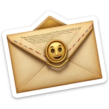 “3D emoji of a magical envelope, Harry Potter style, Hogwarts letter, fantasy magic, soft glow, cinematic lighting, high detail” sticker