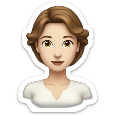 Blue eyes brown hair woman elegant white skin sticker