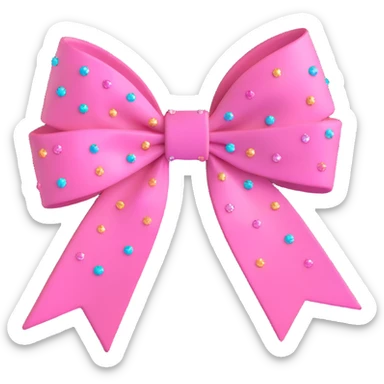 pink bow with sparkles sticker