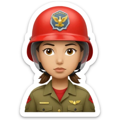 Female US Marine soldier with Lightweight helmet  sticker