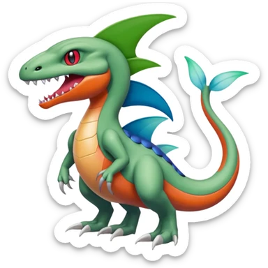 Meloetta-Garchomp-Grovyle-Pokémon-Fakémon-fusion-hybrid-creature sticker