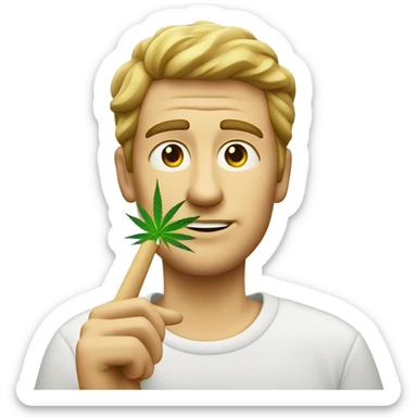White dude smoking weed sticker