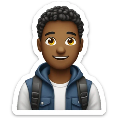 A 20 years old boy with name Auon working as a web devloper  sticker