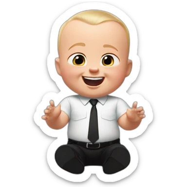 the boss baby is laughing really loud sticker
