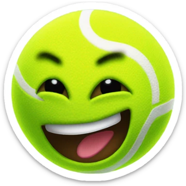 Tennis ball scared flying through the air sticker