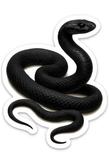 realistic goth black snake, highly detailed, no background sticker