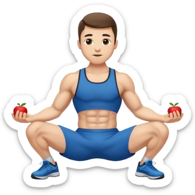 Man doing sit-ups in athletic clothes, apple style emoji sticker