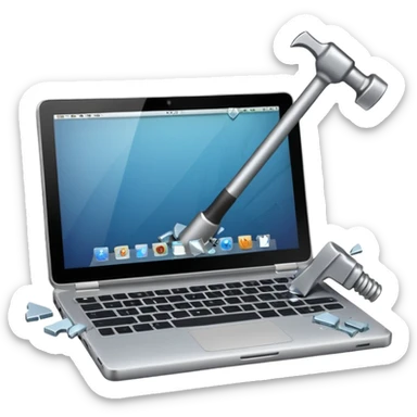 Hit laptop with hammer sticker