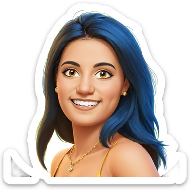 smiling girl with jewelry sticker