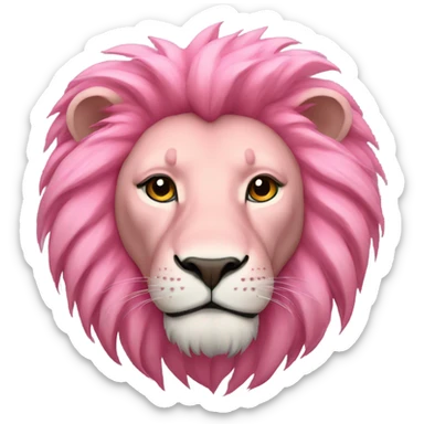 Pink lion  sticker