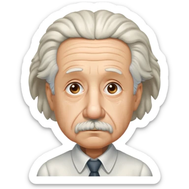 Albert Einstein with a sad expression sticker