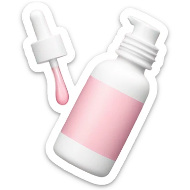 pastel pink and white serum bottle  sticker
