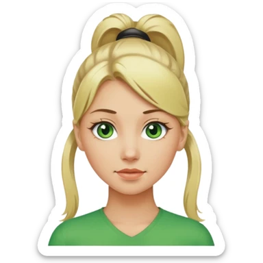 Green eyed blonde woman with ponytail  sticker