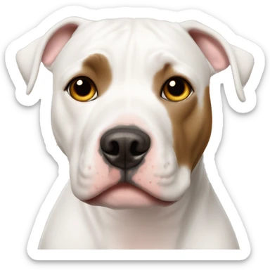 White pittie with tan spot on eye sticker