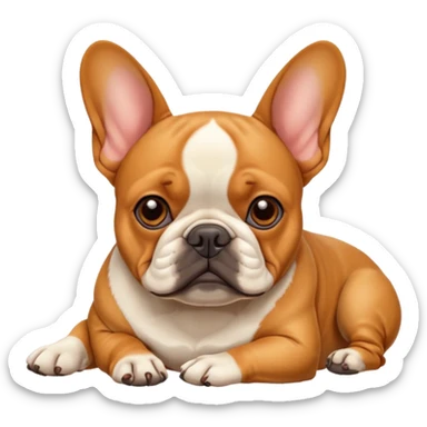 A French bulldog chilling (colour of dog is ginger) sticker