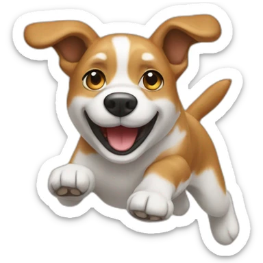 Dog jumped in joy sticker