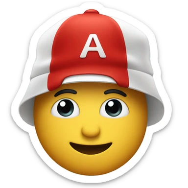 Emoji 🫡 salutes in a red hat sticker