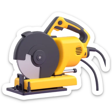 create a 3d Electric saws image using a combination of black and yellow colors sticker