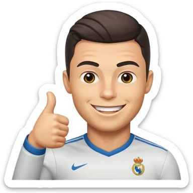 Cristiano Ronaldo inspired emoji, winking and giving a thumbs up sticker