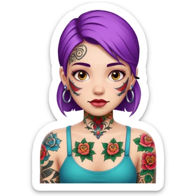 GIRL WITH A LOT OF TATTOOS sticker