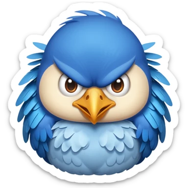 BLUE BIRD ANGRY  sticker