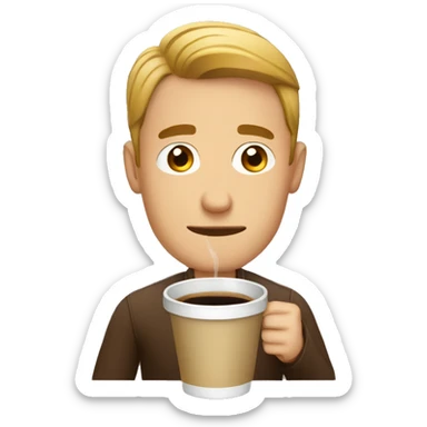 A guy drinking coffee sticker