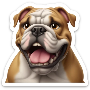 British bulldog flexing  sticker