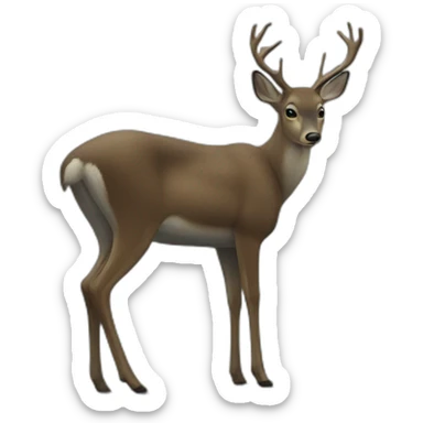deer standing and looking at nothing, on a bridge, sad, foggy sticker