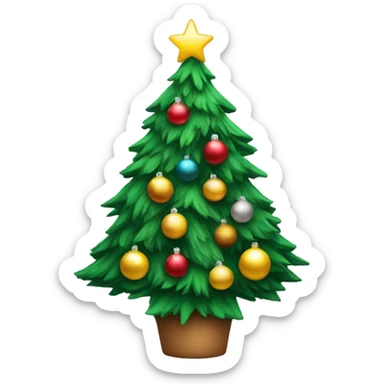 Christmas tree with ornaments sticker