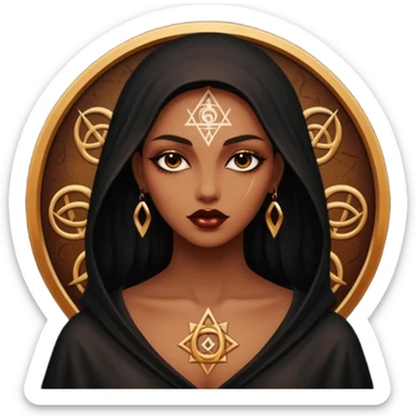 Dark oil traced over woman’s skin forming occult symbols, sensual devotion sticker