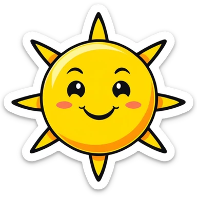 smiling sun sticker