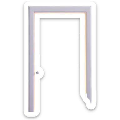 door slightly open in a dark environment with a massive white light beam and radiant glow streaming out, light visibly cutting through darkness sticker