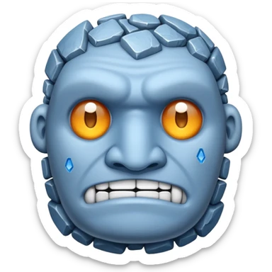 Un golem de pierre avec quelques cristaux sticker