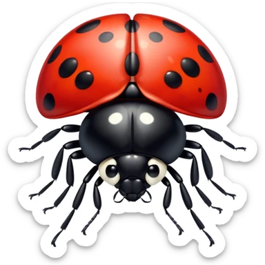 Ladybug with a white bow on its head sticker