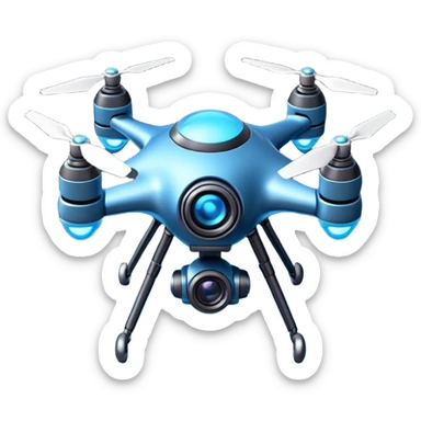 space explorer drone object icon, small futuristic drone with camera lens, glowing blue lights, sci-fi metal body, antenna details, 3D cartoon, mobile game icon style, centered, clean background, soft shadow, no text, no watermark
 
 sticker