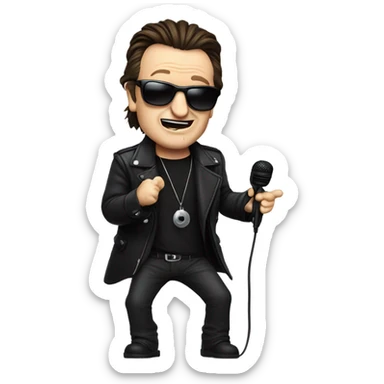 Bono singing  sticker