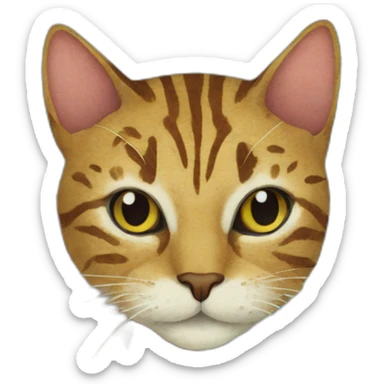 cat using batik sticker