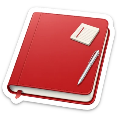 HAZ UN planificador de lista de objetivos en color vinotinto/rojo carmesí brillante, con hojas de cuaderno blancas (no agregues frutas ni nada de eso) https://imgproxy.attic.sh/insecure/f:png/plain/https://attic.sh/z0hvfdddapmiax935oa389bq0wzk sticker