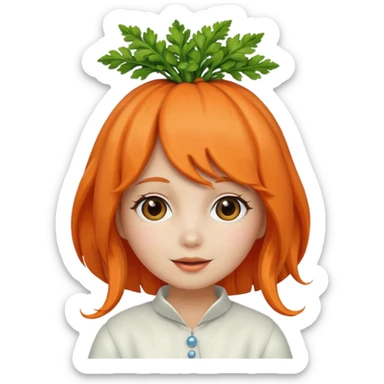 Carrot wig hat sticker