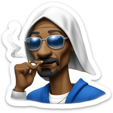 Snoop dogg in a crip outfit smoking cigar sticker