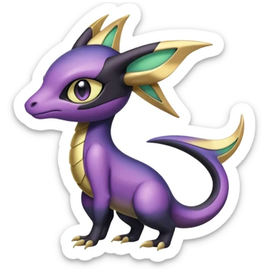 purple-black-gold-gradients Meloetta-Larvitar-Axew-Salandit-Pokémon-Fakémon-creature sticker