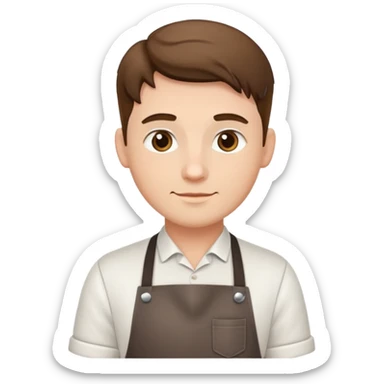 barista man with apron sticker