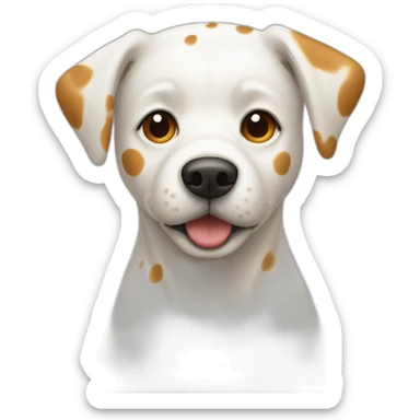 white dog with caramel-colored spots sticker