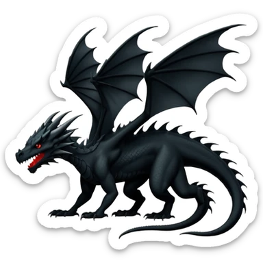 
Black silhouette of a dragon sticker