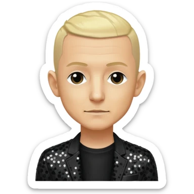 Chester Bennington from Linkin Park with blonde hair, black sequin outfit sticker