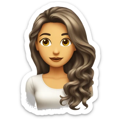 mujer pelo largo color miel y mechas rubias sticker