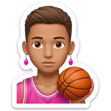 Boy Zesty basketball player with pink nails and earrings sticker